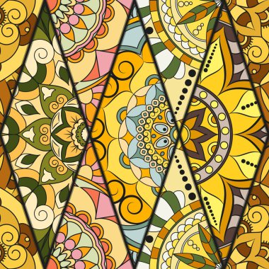 Seamless modeli. Vintage dekoratif öğeler. Elle çizilmiş backgr