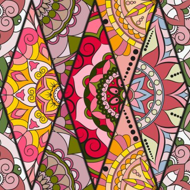 Seamless modeli. Vintage dekoratif öğeler. Elle çizilmiş backgr