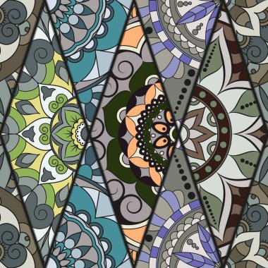 Seamless modeli. Vintage dekoratif öğeler. Elle çizilmiş backgr