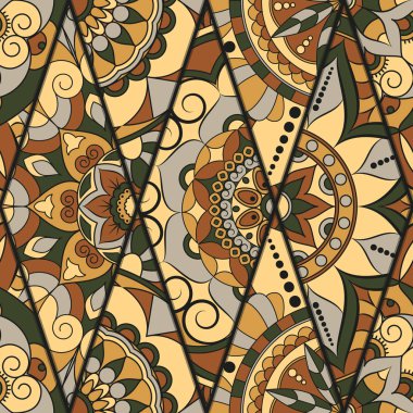 Seamless modeli. Vintage dekoratif öğeler. Elle çizilmiş backgr