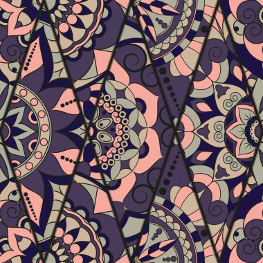 Seamless modeli. Vintage dekoratif öğeler. Elle çizilmiş backgr