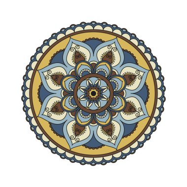 Çiçek mandalalar. Vintage dekoratif öğeler. Oryantal desen, 