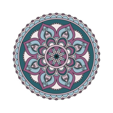 Çiçek mandalalar. Vintage dekoratif öğeler. Oryantal desen, 