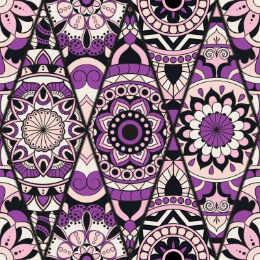 Seamless modeli. Vintage dekoratif öğeler. Elle çizilmiş backgr