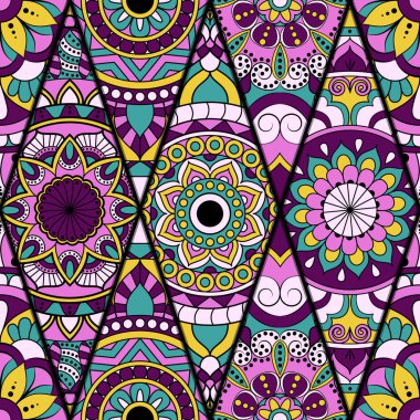 Seamless modeli. Vintage dekoratif öğeler. Elle çizilmiş backgr