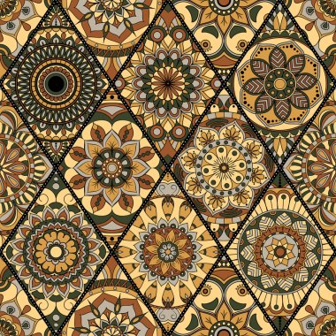 Seamless modeli. Vintage dekoratif öğeler. Elle çizilmiş backgr