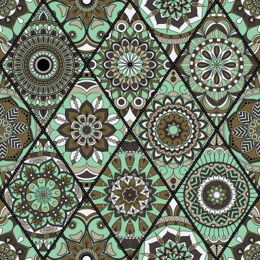 Seamless modeli. Vintage dekoratif öğeler. Elle çizilmiş backgr