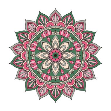 Çiçek mandalalar. Vintage dekoratif öğeler. Oryantal desen, 