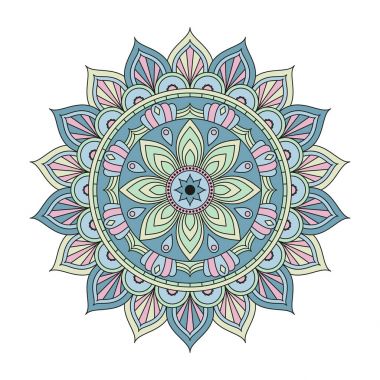 Çiçek mandalalar. Vintage dekoratif öğeler. Oryantal desen, 