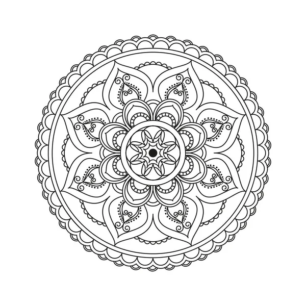 Mandala de flores. Elementos decorativos vintage. Patrón oriental, v — Vector de stock