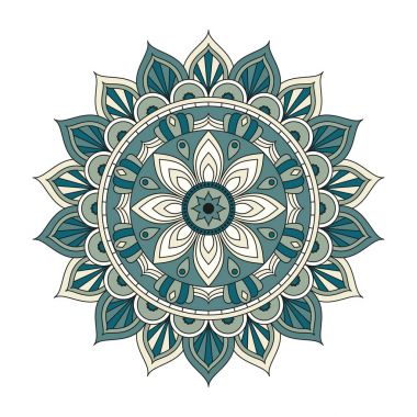 Çiçek mandalalar. Vintage dekoratif öğeler. Oryantal desen, 