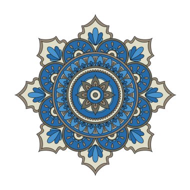 Çiçek mandalalar. Vintage dekoratif öğeler. Oryantal desen, 