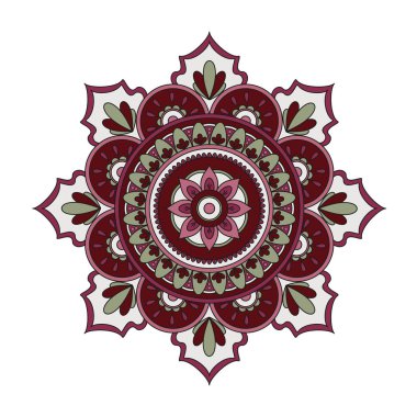 Çiçek mandalalar. Vintage dekoratif öğeler. Oryantal desen, 