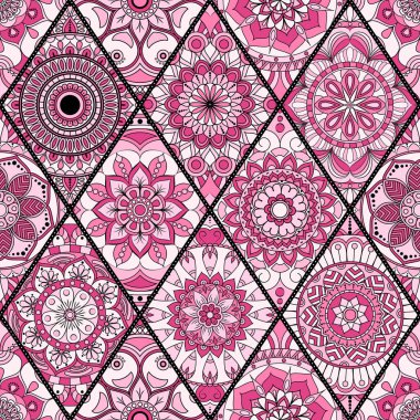 Seamless modeli. Vintage dekoratif öğeler. Elle çizilmiş backgr