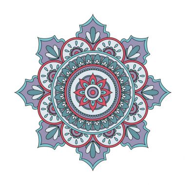 Çiçek mandalalar. Vintage dekoratif öğeler. Oryantal desen, 