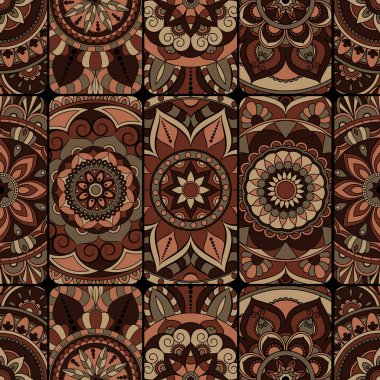 Dikişsiz Desen döşemesi mandalalar ile. Vintage dekor elementleri