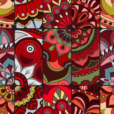 Dikişsiz Desen döşemesi mandalalar ile. Vintage dekor elementleri