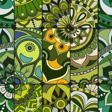 Dikişsiz Desen döşemesi mandalalar ile. Vintage dekor elementleri