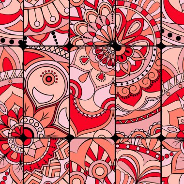 Dikişsiz Desen döşemesi mandalalar ile. Vintage dekor elementleri