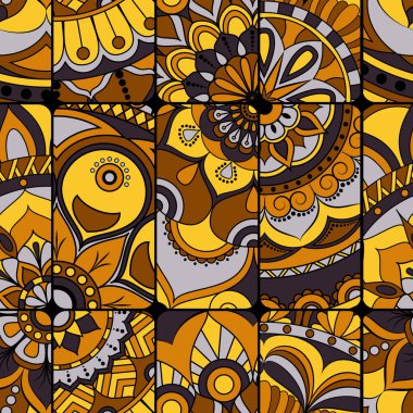 Dikişsiz Desen döşemesi mandalalar ile. Vintage dekor elementleri