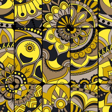 Dikişsiz Desen döşemesi mandalalar ile. Vintage dekor elementleri