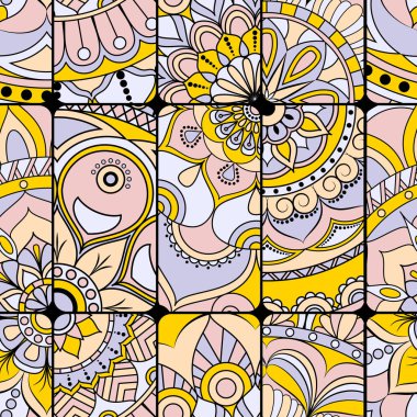 Dikişsiz Desen döşemesi mandalalar ile. Vintage dekor elementleri