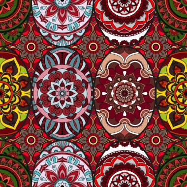 Dikişsiz Desen döşemesi mandalalar ile. Vintage dekor elementleri