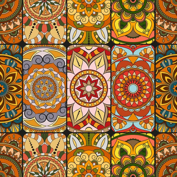 Dikişsiz Desen döşemesi mandalalar ile. Vintage dekor elementleri