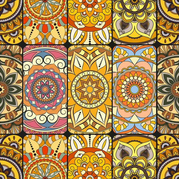 マンダラのシームレス パターン タイル。ヴィンテージの装飾的な要素 — ストック写真