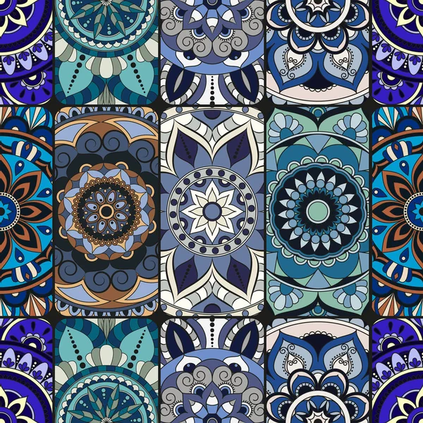 Seamless pattern tile with mandalas. Vintage decorative elements — Stock Photo, Image