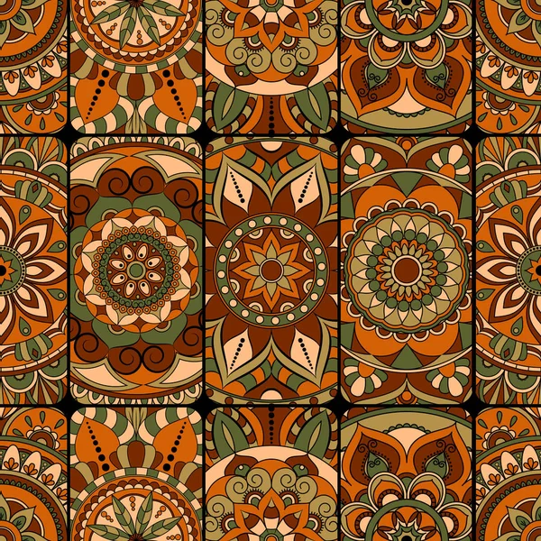 Dikişsiz Desen döşemesi mandalalar ile. Vintage dekor elementleri