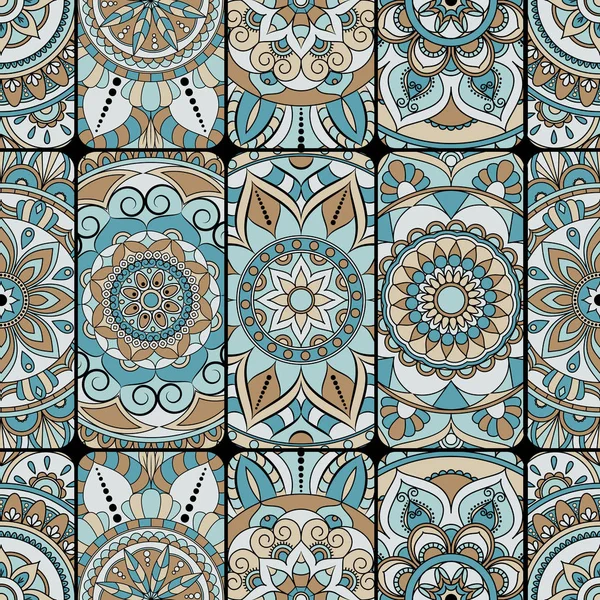 Dikişsiz Desen döşemesi mandalalar ile. Vintage dekor elementleri