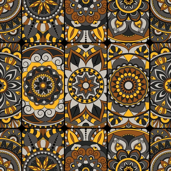 Dikişsiz Desen döşemesi mandalalar ile. Vintage dekor elementleri