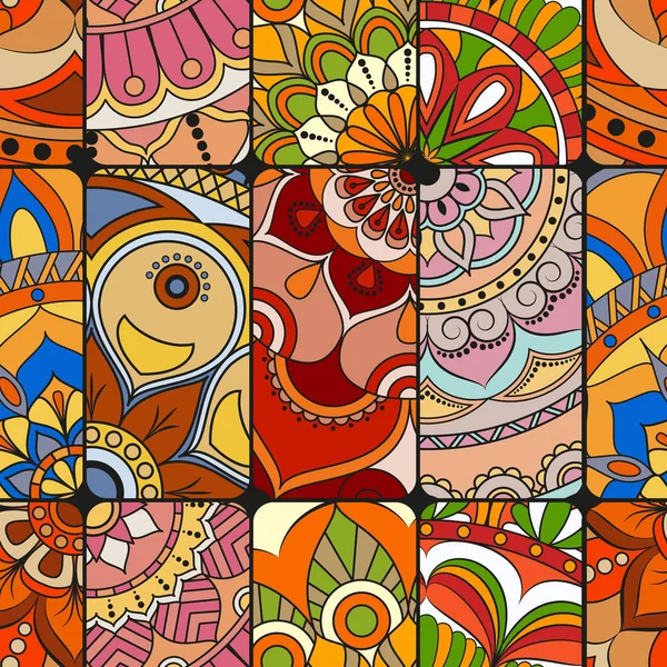 Dikişsiz Desen döşemesi mandalalar ile. Vintage dekor elementleri