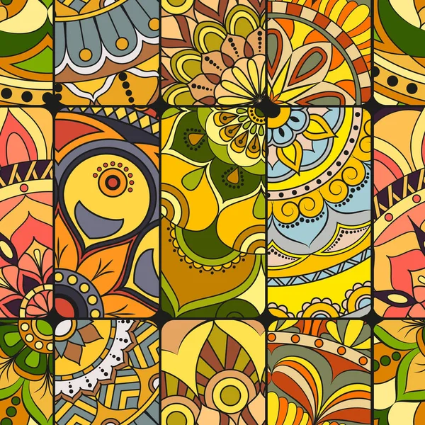 Dikişsiz Desen döşemesi mandalalar ile. Vintage dekor elementleri