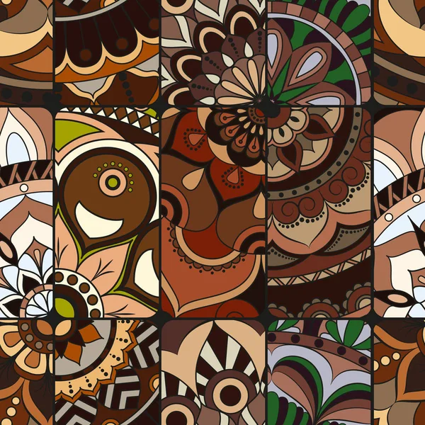 Dikişsiz Desen döşemesi mandalalar ile. Vintage dekor elementleri