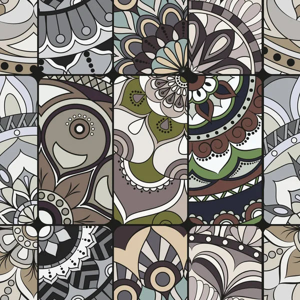 Dikişsiz Desen döşemesi mandalalar ile. Vintage dekor elementleri