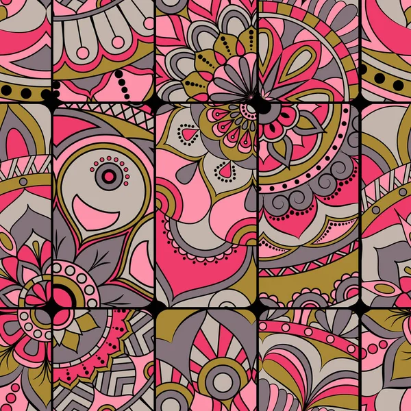 Dikişsiz Desen döşemesi mandalalar ile. Vintage dekor elementleri