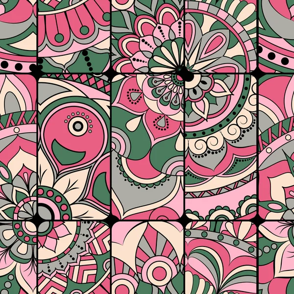 Dikişsiz Desen döşemesi mandalalar ile. Vintage dekor elementleri