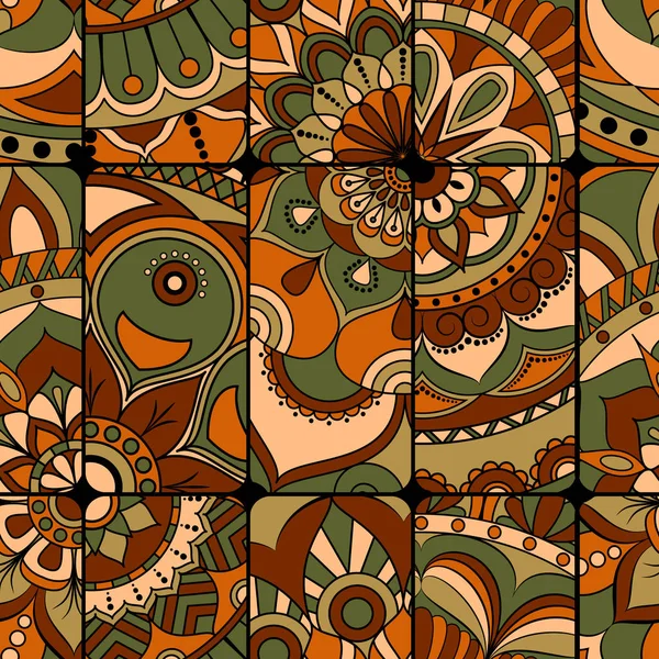 Dikişsiz Desen döşemesi mandalalar ile. Vintage dekor elementleri