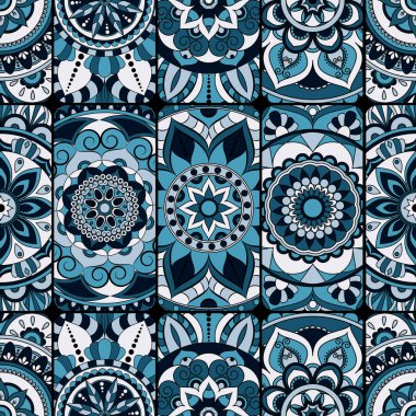 Dikişsiz Desen döşemesi mandalalar ile. Vintage dekor elementleri