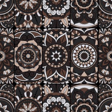 Dikişsiz Desen döşemesi mandalalar ile. Vintage dekor elementleri