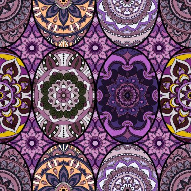 Dikişsiz Desen döşemesi mandalalar ile. Vintage dekor elementleri