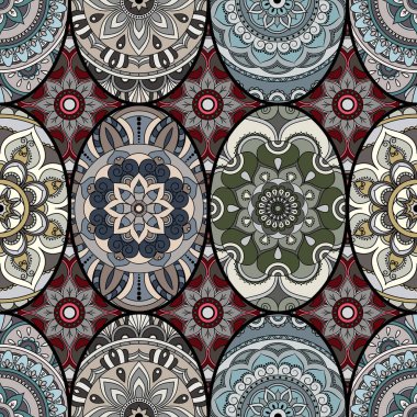 Dikişsiz Desen döşemesi mandalalar ile. Vintage dekor elementleri