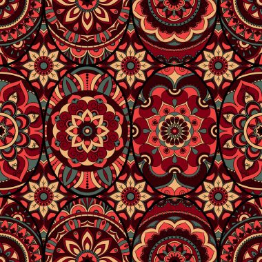 Dikişsiz Desen döşemesi mandalalar ile. Vintage dekor elementleri