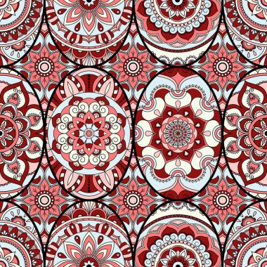 Dikişsiz Desen döşemesi mandalalar ile. Vintage dekor elementleri