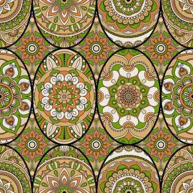 Dikişsiz Desen döşemesi mandalalar ile. Vintage dekor elementleri