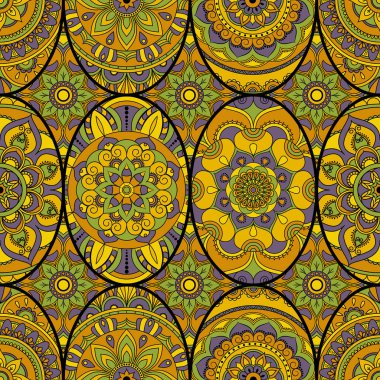 Dikişsiz Desen döşemesi mandalalar ile. Vintage dekor elementleri