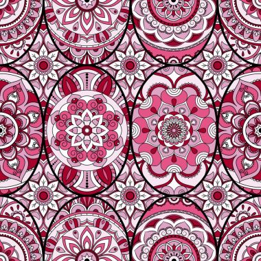 Dikişsiz Desen döşemesi mandalalar ile. Vintage dekor elementleri