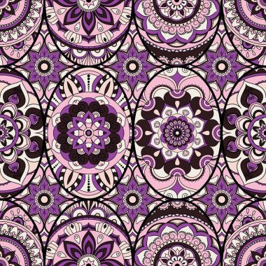 Dikişsiz Desen döşemesi mandalalar ile. Vintage dekor elementleri